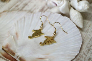 Gold seahorse earrings