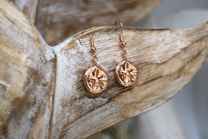 Rose gold starfish coin earrings