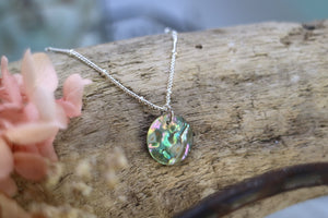 Children's paua shell silver necklace
