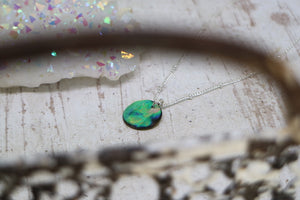 Children's paua shell silver necklace