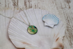 Children's paua shell silver necklace