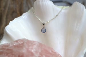 Children's blue zircon silver necklace