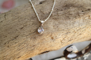 Children's cubic zirconia silver necklace