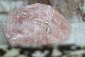 Children's cubic zirconia silver necklace