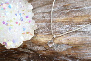 Children's cubic zirconia silver necklace