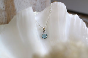 Children's Aquamarine Silver Necklace