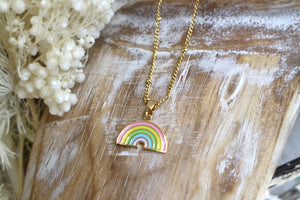 Children's rainbow gold necklace