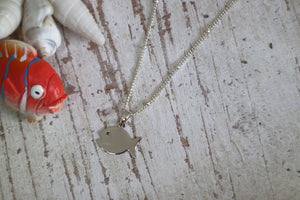 Children's rhodium plated (silver) fish necklace