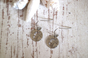 Rhodium silver sun and moon bohemian earrings