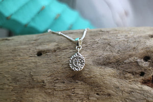 Children's moon and star silver necklace with cubic zirconia