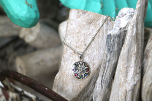 Children's silver mutli coloured cubic zirconia necklace