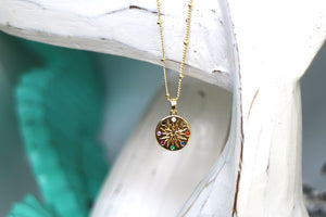 Children's gold mutli coloured cubic zirconia necklace