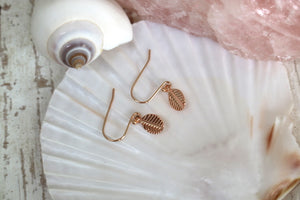 Rose gold leaf earrings