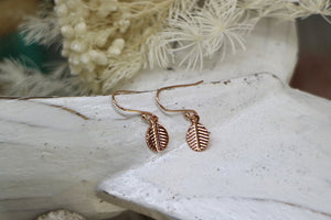 Rose gold leaf earrings