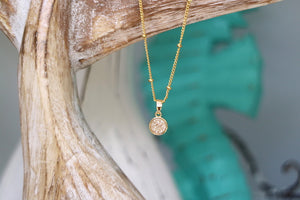 Champagne druzy quartz gold necklace