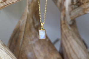 Moonstone gold necklace