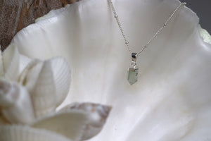 Fluorite crystal point silver necklace