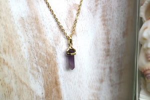 Jaxie Necklace - Amethyst / Gold