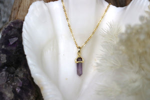 Jaxie Necklace - Amethyst / Gold
