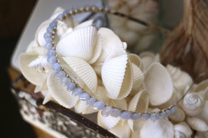 Blue lace agate gemstone silver headband