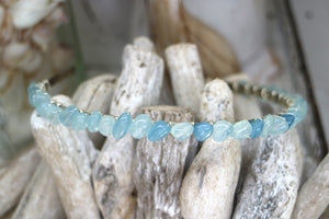Aquamarine gemstone silver headband