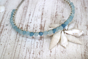 Aquamarine gemstone silver headband
