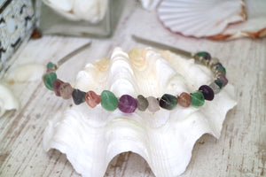 Fluorite gemstone silver headband
