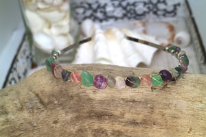 Fluorite gemstone silver headband