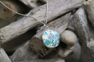 Blue Turquoise silver necklace