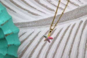 Children's rainbow starfish gold necklace