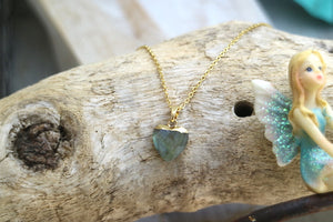 Heart Necklace - Labradorite / Gold