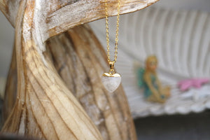 Children's Moonstone heart gold necklace