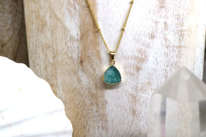 Amazonite gemstone gold necklace