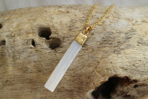 Selenite gold necklace