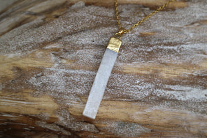 Selenite gold necklace