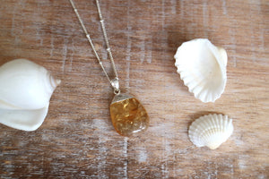 Citrine silver necklace