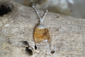 Citrine silver necklace