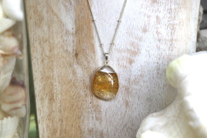 Citrine silver necklace