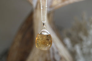 Citrine silver necklace