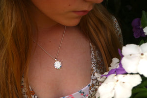 Children's silver mutli coloured cubic zirconia necklace