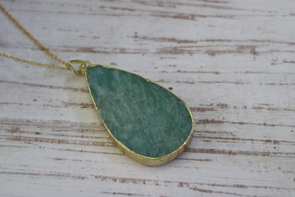 Load image into Gallery viewer, Amazonite Gemstone Gold Necklace
