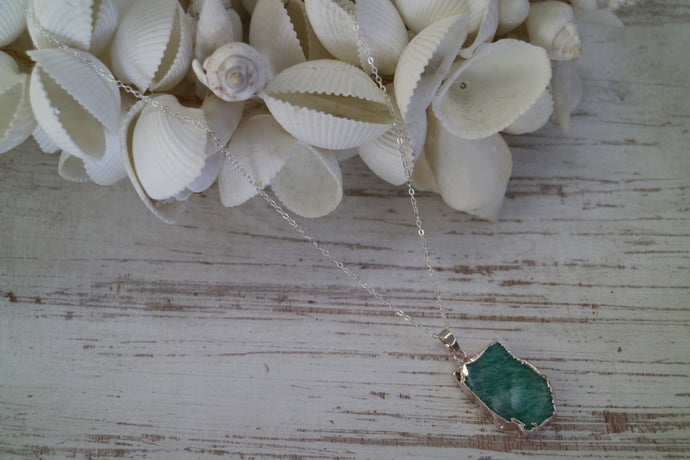 Amazonite Gemstone Silver Necklace