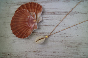 White Cowrie Shell Rose Gold Necklace