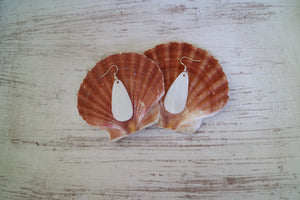 White mother of pearl sterling silver earrings