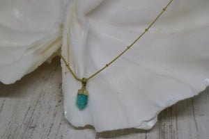 Amazonite Gemstone Gold Necklace