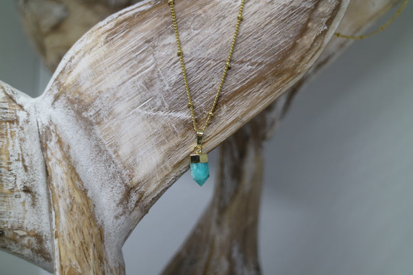 Load image into Gallery viewer, Amazonite Gemstone Gold Necklace
