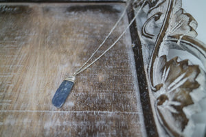 Kyanite Gemstone Silver Necklace