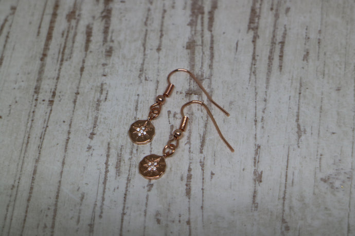 Rose gold cubic zirconia earrings