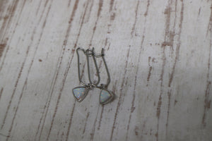 White opal sterling silver earrings