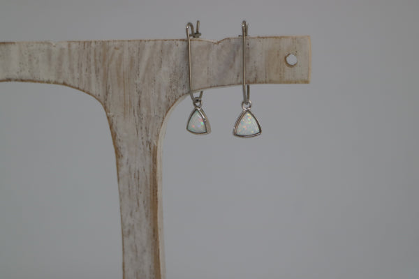 Load image into Gallery viewer, White opal sterling silver earrings
